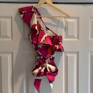 Ann Taylor One  Shoulder Ruffle Top NWT
